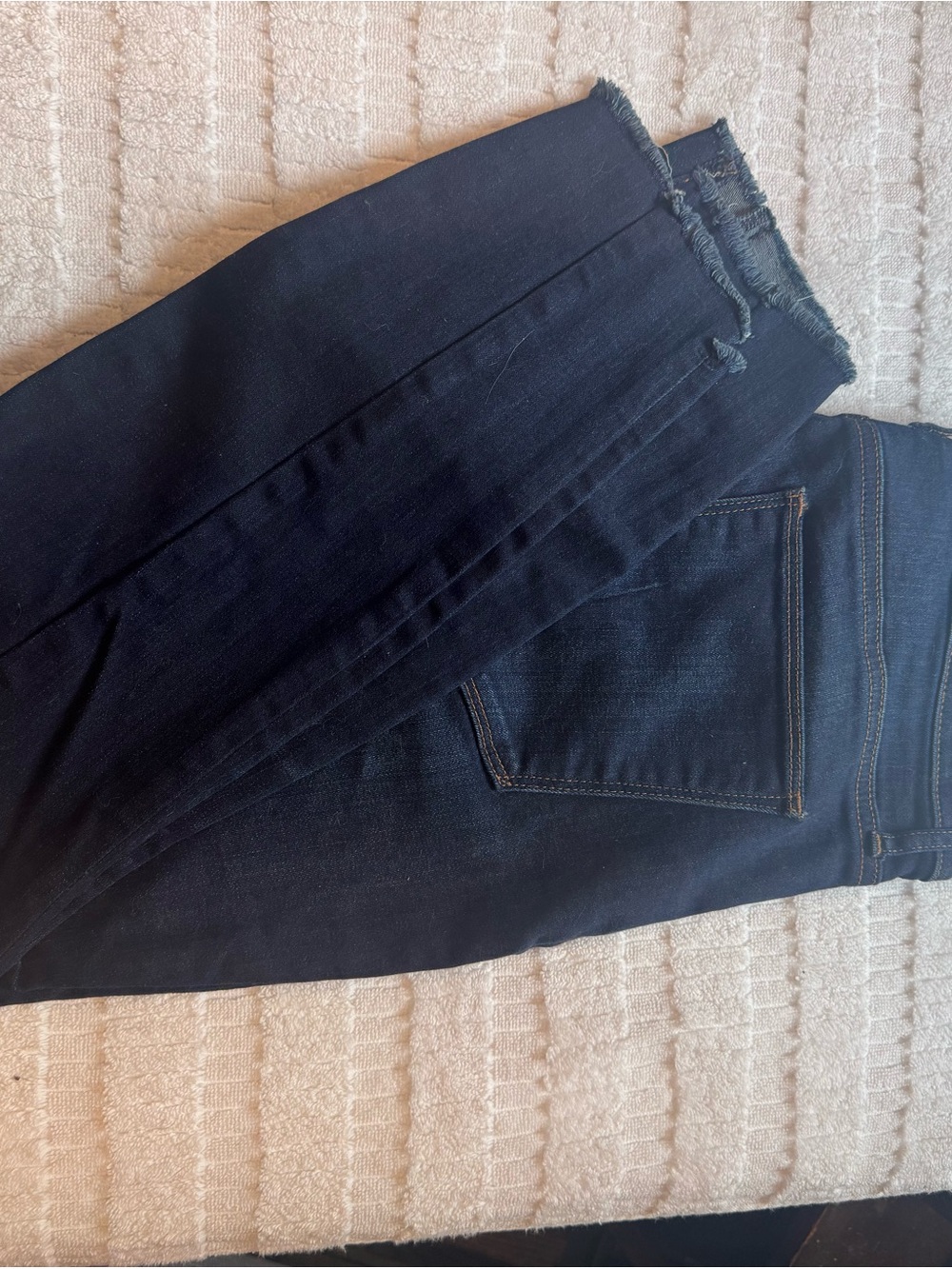 GAP Dark Indigo Raw Hem Ankle Jeans